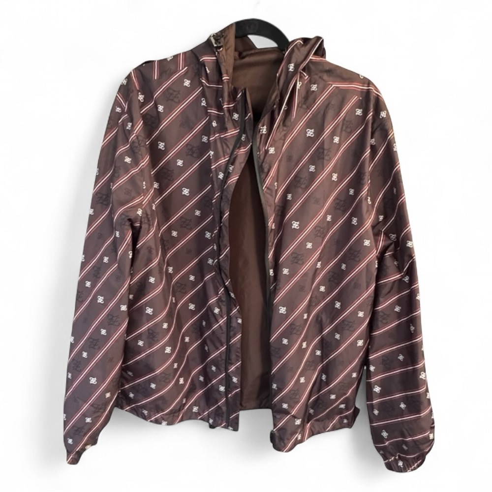 Fendi Reversible Utility Windbreaker Jacket Coat Brown Black Unisex IT 48 XL - Picture 3 of 5